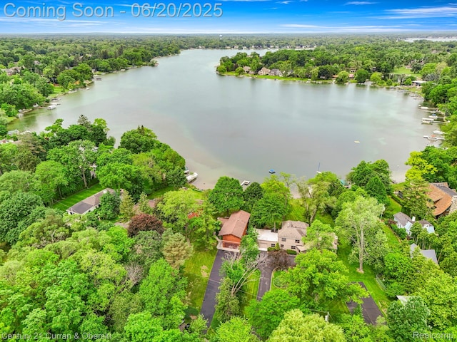 3150 Wellington Ct, West Bloomfield, MI 48324 - drone / aerial view of a nearby body of water and a forest