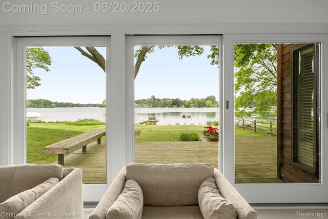 3150 Wellington Ct, West Bloomfield, MI 48324 - entryway featuring a water view and plenty of natural light