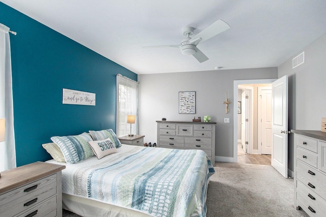 964 Everett Pkwy, South Haven, MI 49090 - bedroom featuring light carpet and a ceiling fan