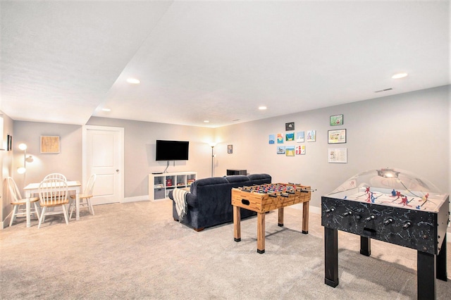 964 Everett Pkwy, South Haven, MI 49090 - recreation room featuring light colored carpet and recessed lighting