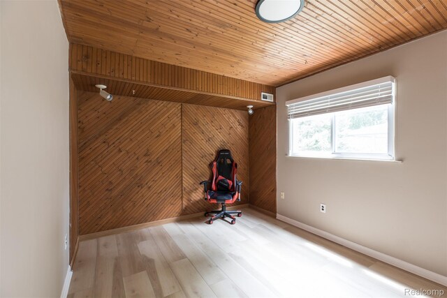 6580 Troy St, Southgate, MI 48180 - spare room with wood ceiling, wood walls, and wood finished floors