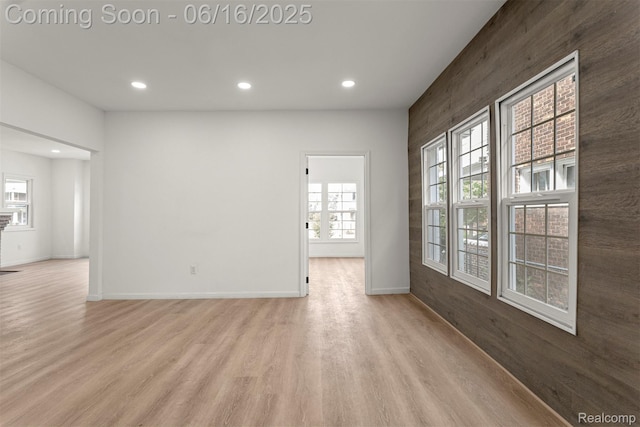7432 Churchill St, Detroit, MI 48206 - unfurnished living room with recessed lighting and light wood-type flooring