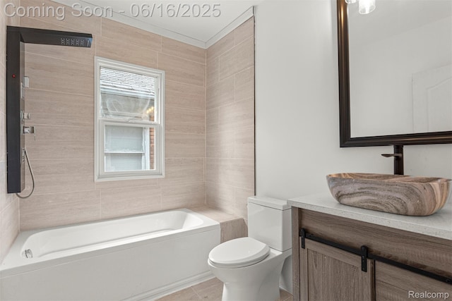 7432 Churchill St, Detroit, MI 48206 - full bath with vanity and tile patterned flooring
