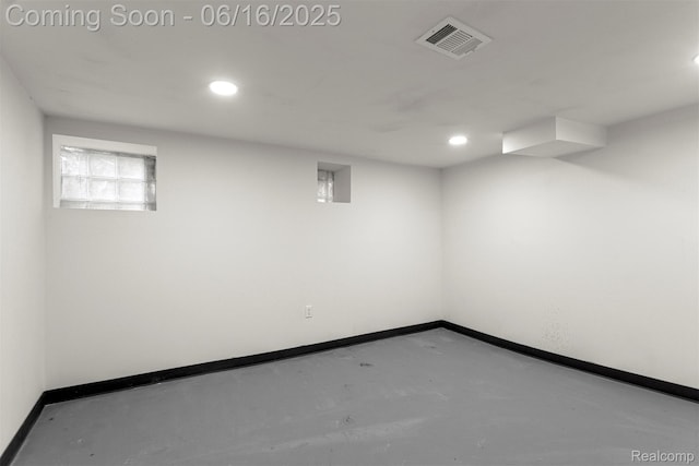 7432 Churchill St, Detroit, MI 48206 - below grade area featuring baseboards and recessed lighting