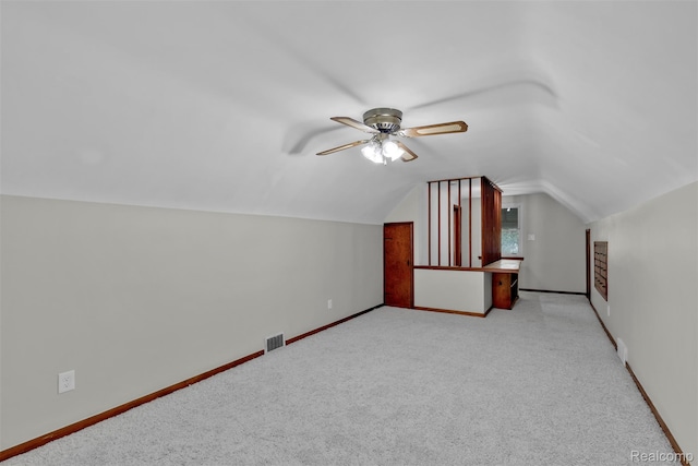 3112 Bailey Ave, Lincoln Park, MI 48146 - additional living space with lofted ceiling, carpet floors, and a ceiling fan