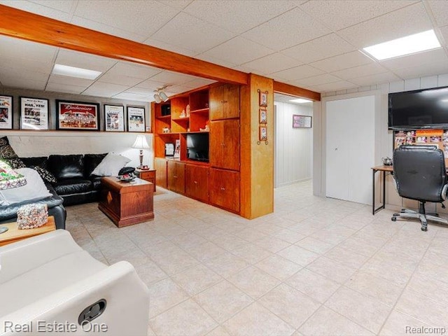 871 Vanderpool Dr, Troy, MI 48083 - living room with a paneled ceiling and an office area