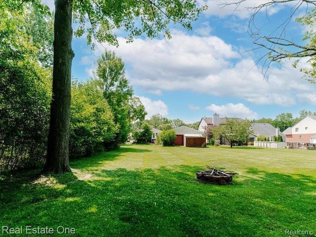 871 Vanderpool Dr, Troy, MI 48083 - view of green lawn with a residential view and an outdoor fire pit