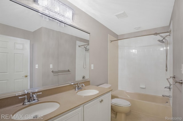24825 Reeds Pointe Dr, Novi, MI 48374 - full bath with shower / washtub combination, double vanity, and tile patterned flooring