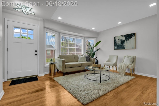 19505 Santa Barbara Dr, Detroit, MI 48221 - living room with healthy amount of natural light, light wood-style flooring, and recessed lighting