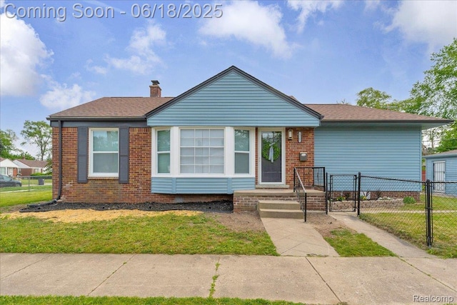 19505 Santa Barbara Dr, Detroit, MI 48221 - bungalow-style house with brick siding, a chimney, a gate, and a shingled roof