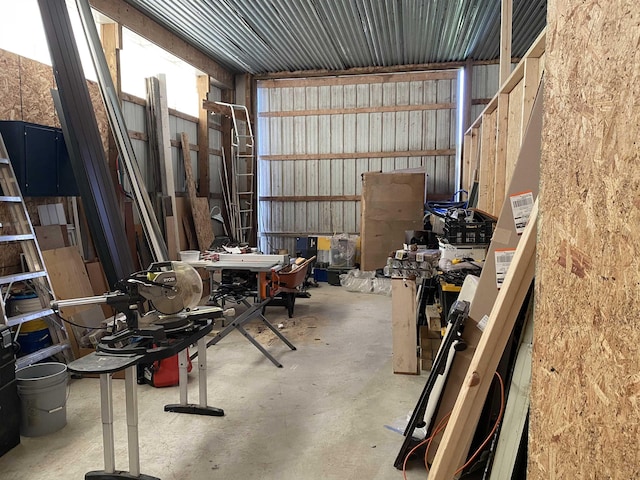 4441 Deckerville Rd, Lupton, MI 48635 - garage with a workshop area