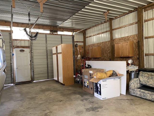 4441 Deckerville Rd, Lupton, MI 48635 - garage with metal wall