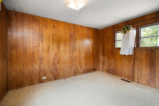 6038 SW Maple Hill Rd, Fife Lake, MI 49633 - unfurnished room featuring wooden walls and carpet flooring