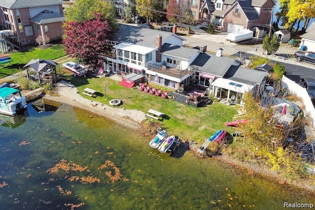 6003 Rolton Ct, Waterford, MI 48329 - aerial perspective of suburban area featuring a nearby body of water