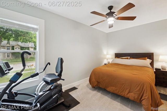 420 Wetmore St, Howell, MI 48843 - bedroom featuring light carpet and a ceiling fan