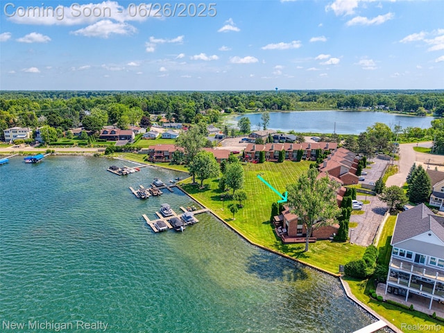 2226 Bowles St, Fenton, MI 48430 - aerial view of residential area with a nearby body of water