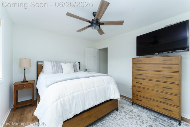2226 Bowles St, Fenton, MI 48430 - bedroom with light wood-style floors and a ceiling fan