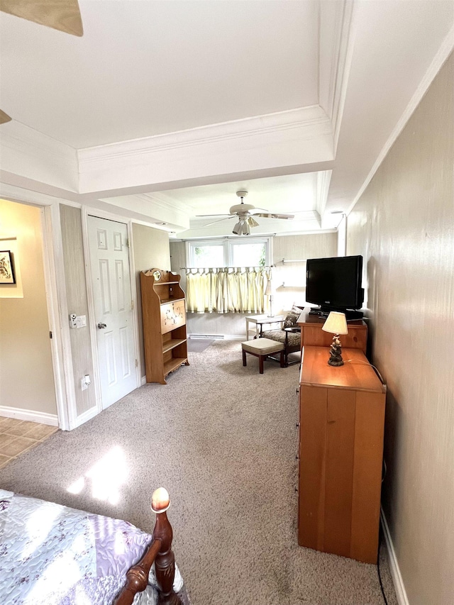 343 Bush Ave, Grand Blanc, MI 48439 - bedroom featuring ornamental molding and carpet floors