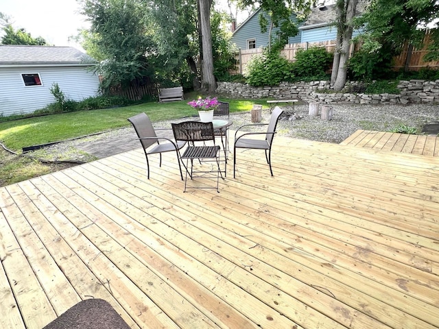 343 Bush Ave, Grand Blanc, MI 48439 - wooden terrace with outdoor dining space