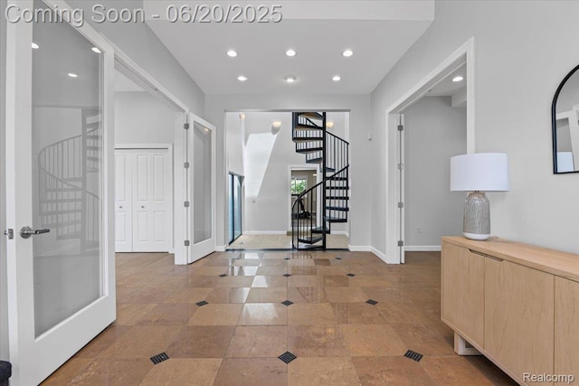 3440 Lone Pine Rd, West Bloomfield, MI 48323 - foyer entrance with stairway and recessed lighting
