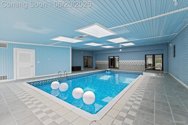 3440 Lone Pine Rd, West Bloomfield, MI 48323 - indoor pool featuring a skylight
