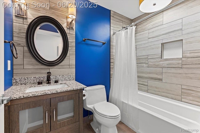 3440 Lone Pine Rd, West Bloomfield, MI 48323 - full bathroom with vanity and shower / bath combo with shower curtain