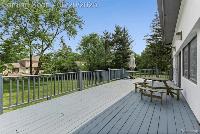 3440 Lone Pine Rd, West Bloomfield, MI 48323 - wooden deck with a yard and outdoor dining area