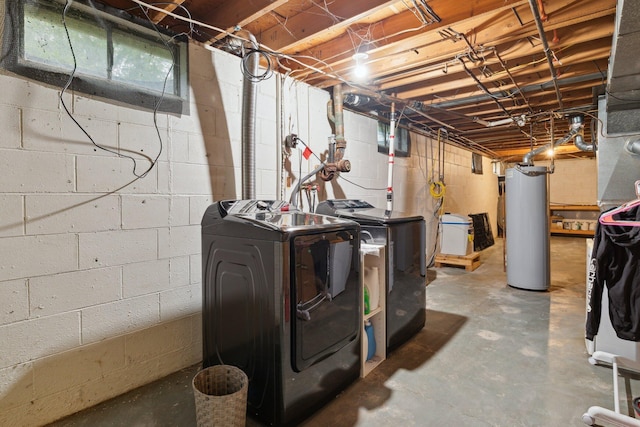 70838 Ridgewood Dr, Edwardsburg, MI 49112 - unfinished basement featuring independent washer and dryer and water heater