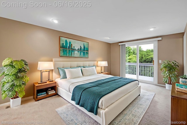 34516 Bunker Hill Dr, Farmington, MI 48331 - carpeted bedroom with access to exterior and recessed lighting