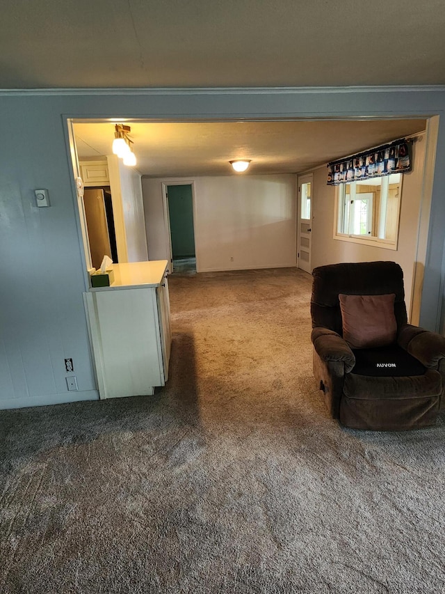 368 Old Hickory Dr, Coldwater, MI 49036 - living room featuring carpet and ornamental molding