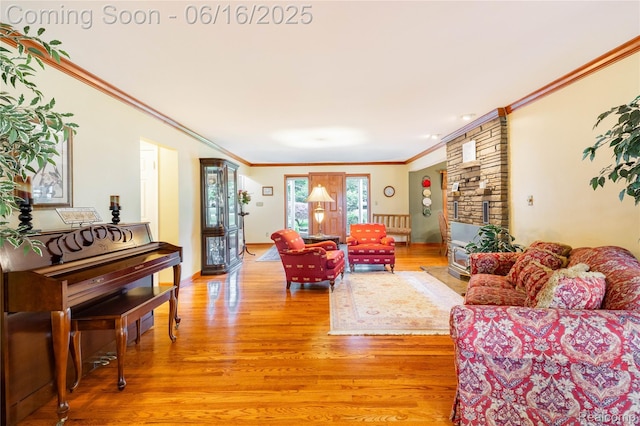 21781 Thorofare Rd, Grosse Ile, MI 48138 - living room with light wood-type flooring and ornamental molding