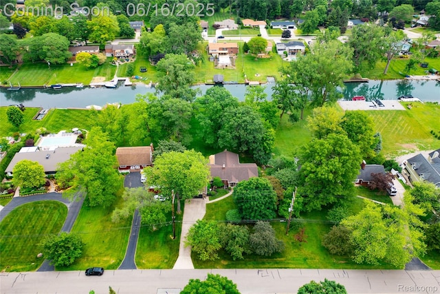 21781 Thorofare Rd, Grosse Ile, MI 48138 - aerial perspective of suburban area featuring a nearby body of water