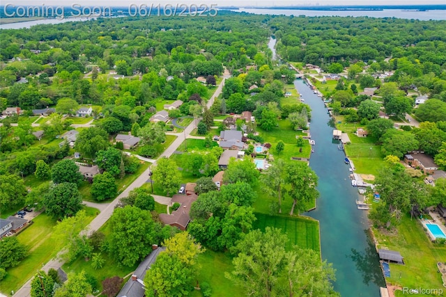 21781 Thorofare Rd, Grosse Ile, MI 48138 - aerial perspective of suburban area with a nearby body of water