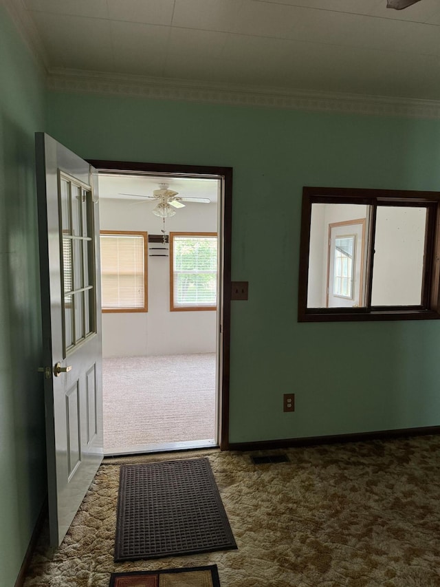1026 Yeomans St, Ionia, MI 48846 - empty room with carpet floors and ornamental molding