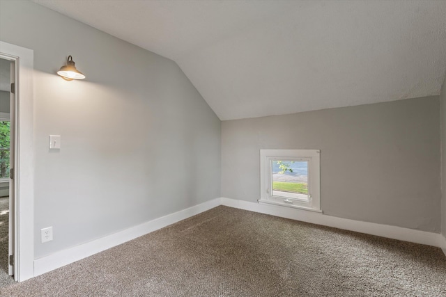 1334 Regent St, Niles, MI 49120 - additional living space with dark colored carpet and vaulted ceiling