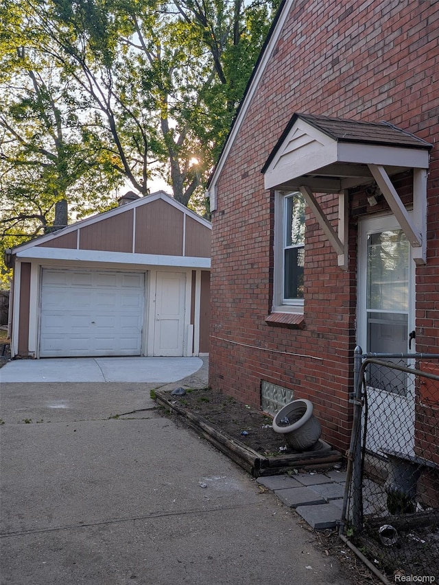 19947 Kinloch, Redford, MI 48240 - view of side of home with an outbuilding, brick siding, driveway, and crawl space