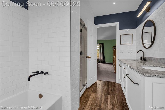 100 Mornington Ct, Canton, MI 48188 - bathroom featuring wood finished floors and double vanity