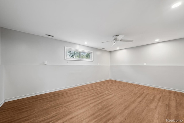31740 Nelson Dr, Warren, MI 48088 - empty room with recessed lighting, a ceiling fan, and wood finished floors