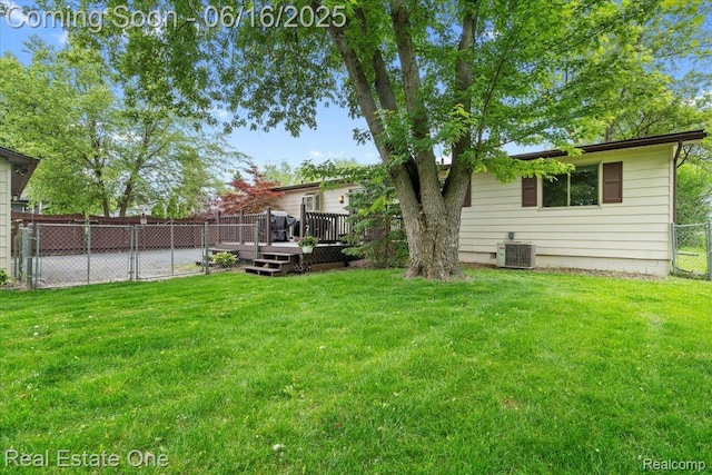 20558 Meridian Rd, Grosse Ile, MI 48138 - fenced yard featuring a wooden deck