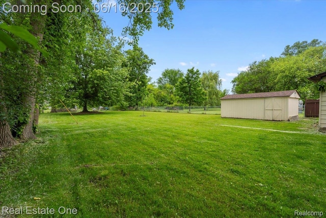 20558 Meridian Rd, Grosse Ile, MI 48138 - view of yard featuring a storage unit