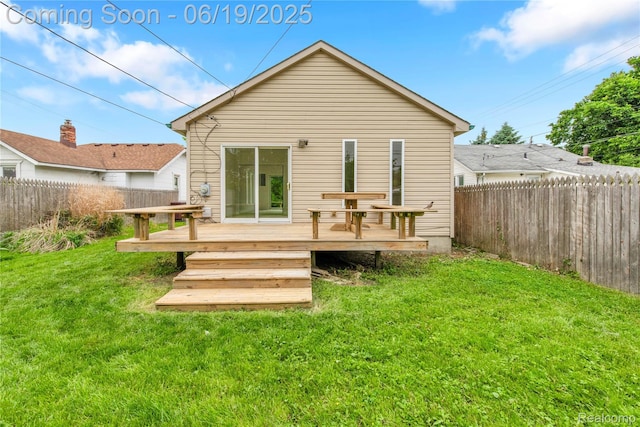 25044 Comfort, Center Line, MI 48015 - back of house featuring a fenced backyard and a wooden deck