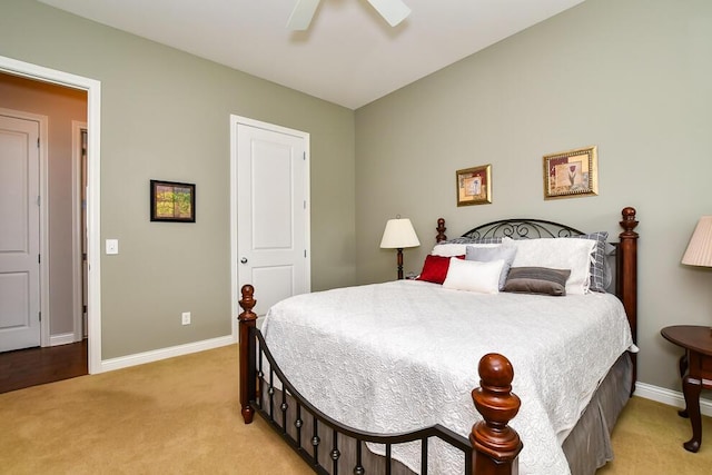 8734 Oakland Hills Cir Unit 6, Portage, MI 49024 - bedroom featuring light carpet and a ceiling fan