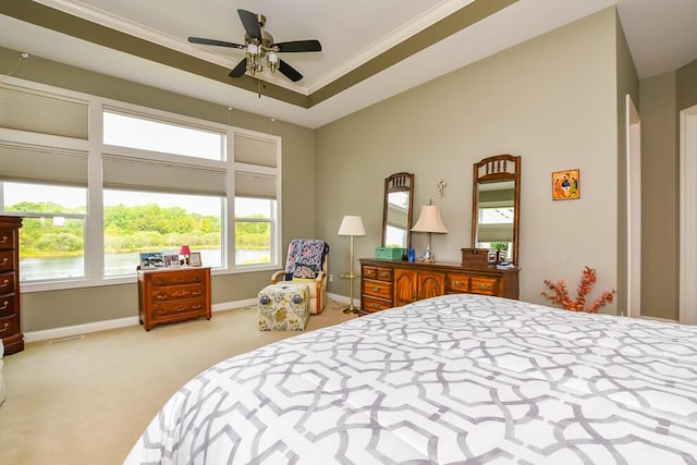 8734 Oakland Hills Cir Unit 6, Portage, MI 49024 - bedroom with carpet, crown molding, and ceiling fan