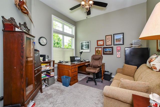 8734 Oakland Hills Cir Unit 6, Portage, MI 49024 - home office featuring carpet and ceiling fan