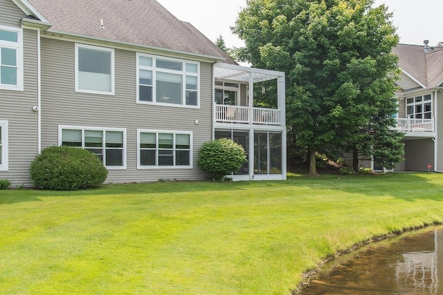 8734 Oakland Hills Cir Unit 6, Portage, MI 49024 - rear view of property with a lawn and roof with shingles
