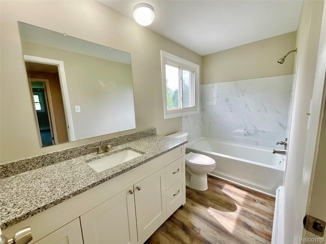 3615 N Mill Rd, Dryden, MI 48428 - bathroom with vanity, wood finished floors, and shower / bath combination