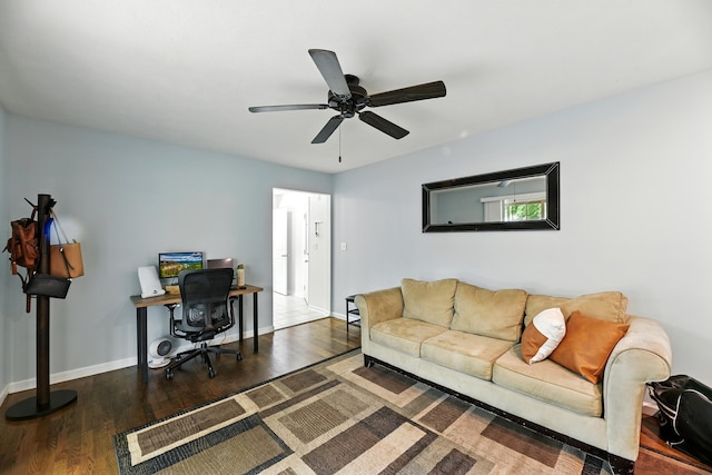 1548 Old Hickory Ln, Saint Joseph, MI 49085 - home office featuring wood finished floors and ceiling fan