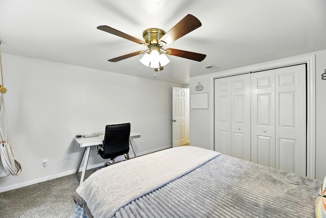 1548 Old Hickory Ln, Saint Joseph, MI 49085 - carpeted bedroom with a ceiling fan and a closet