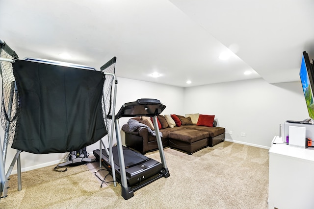 1548 Old Hickory Ln, Saint Joseph, MI 49085 - exercise room featuring carpet floors and recessed lighting
