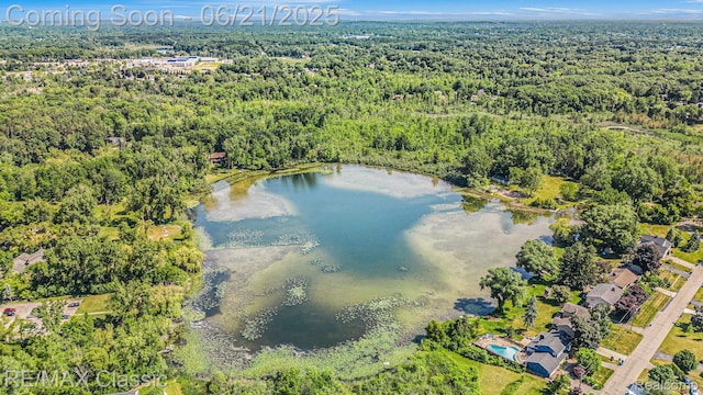 1925 Dawn Ridge Rd, Commerce Twp, MI 48390 - drone / aerial view of a forest and a large body of water